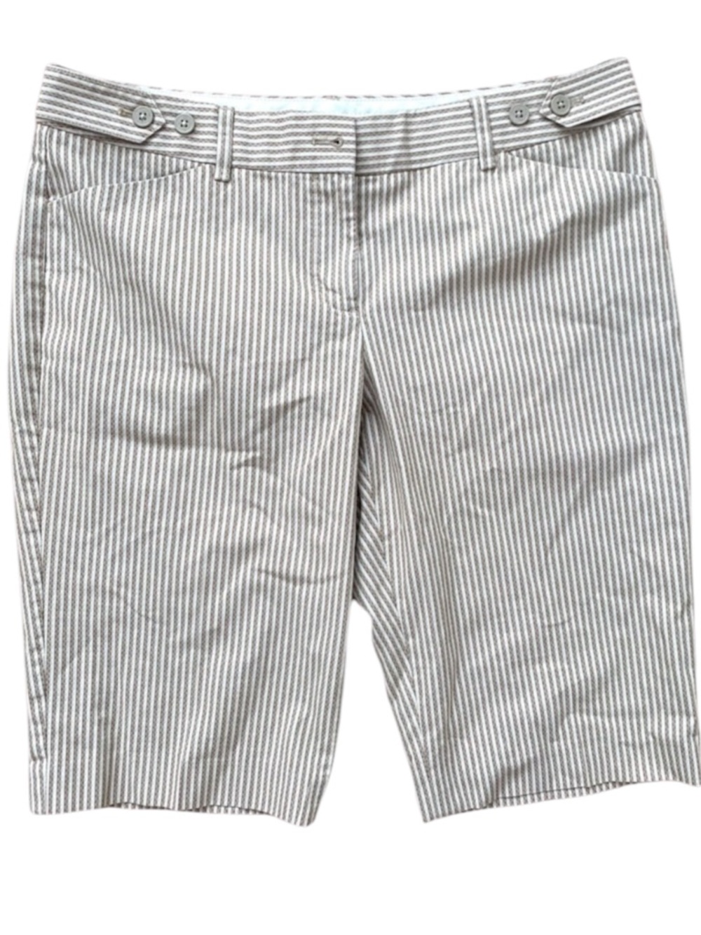EXPRESS DESIGN BERMUDA SHORTS STUDIO EDITOR SIZE 8 STRIPE TAN